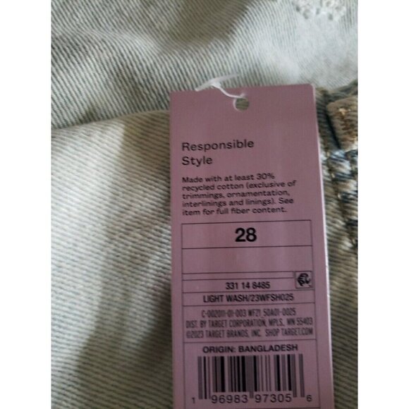 WILD FABLE Women's Plus Jean Shorts Size 28 Light Super High Rise Cut-Off NWT - Picture 8 of 11